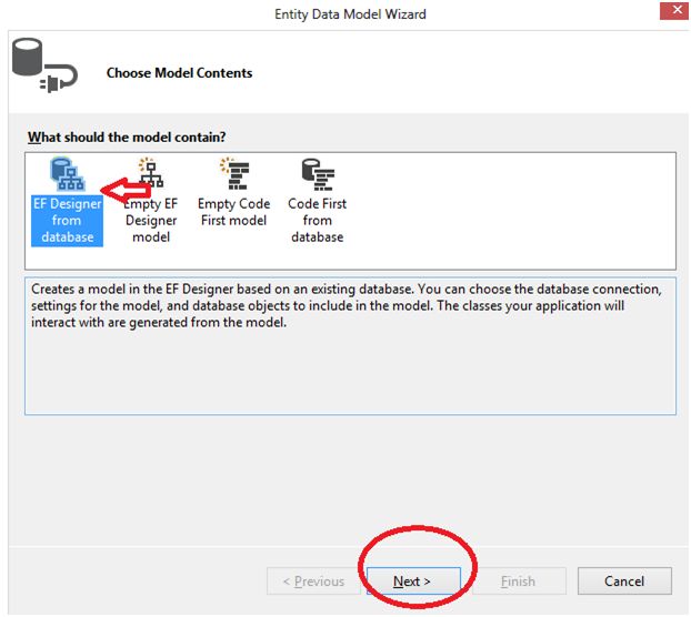 EF Designer from database